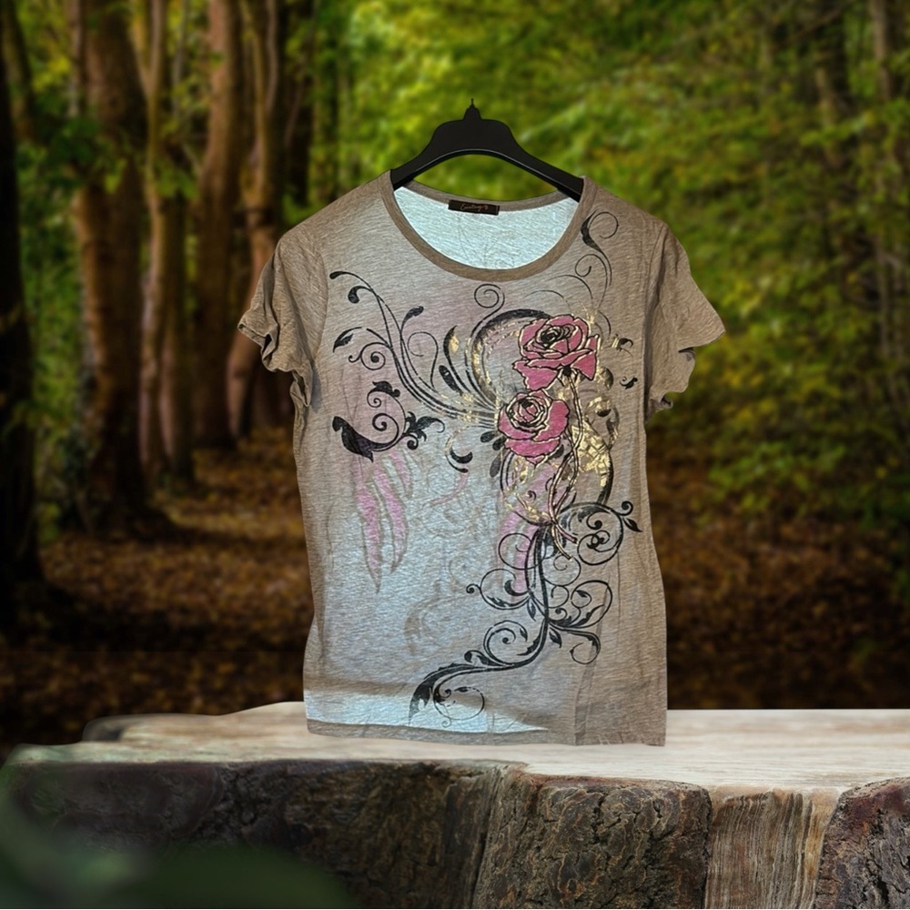 Cream Graphic Short Sleeve T-Shirt
